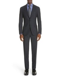 Canali Classic Fit Stretch Check Wool Suit