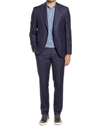 Jack Victor Esprit Contemporary Fit Navy Windowpane Check Wool Suit