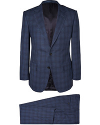 Gieves Hawkes Navy Checked Wool Suit