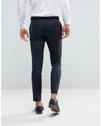 Selected Homme Slim Suit Pant In Wool Mix With Grid Check