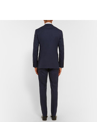 Burberry London Navy Slim Fit Checked Wool Suit
