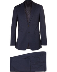Burberry London Navy Slim Fit Checked Wool Suit