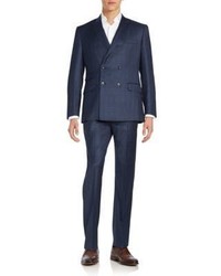 English Laundry Regular Fit Double Breasted Check Suit