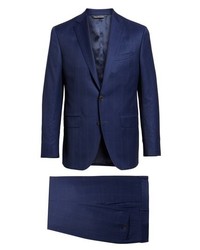 David Donahue Ryan Classic Fit Windowpane Wool Suit