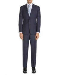 Emporio Armani Trim Fit Windowpane Wool Suit