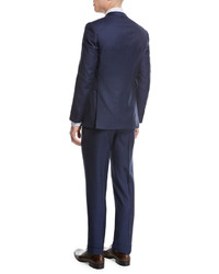 Brioni Windowpane Check Wool Two Piece Suit Blue