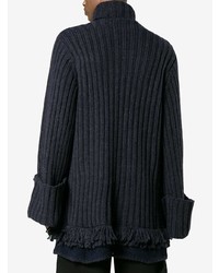 JW Anderson Turtle Neck Check Panel Ribbed Jumper