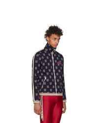 Gucci Navy Checkered Track Jacket