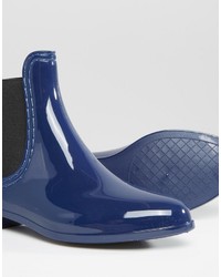 Glamorous Blue Chelsea Wellington Boots
