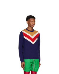Gucci Blue Chevron Sweater