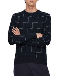 Armani Exchange Geo Stripe Crewneck Sweater
