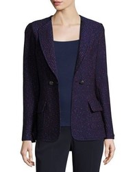 St. John Collection Broken Chevron Double Breasted Jacket