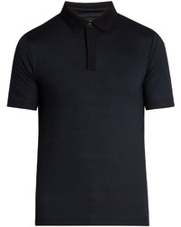 Giorgio Armani Chevron Print Jersey Polo Shirt