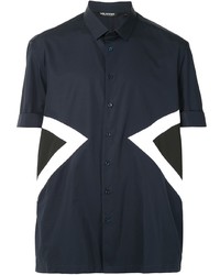Navy Chevron Short Sleeve Shirt