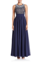 JS Collections Cage Top Chiffon Gown