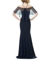 Theia Halter Neck Off The Shoulder Mermaid Gown