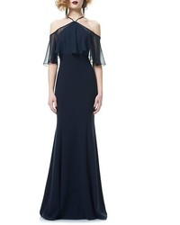 Theia Halter Neck Off The Shoulder Mermaid Gown