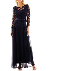 jcpenney Jackie Jon 34 Sleeve Lace Chiffon Formal Gown