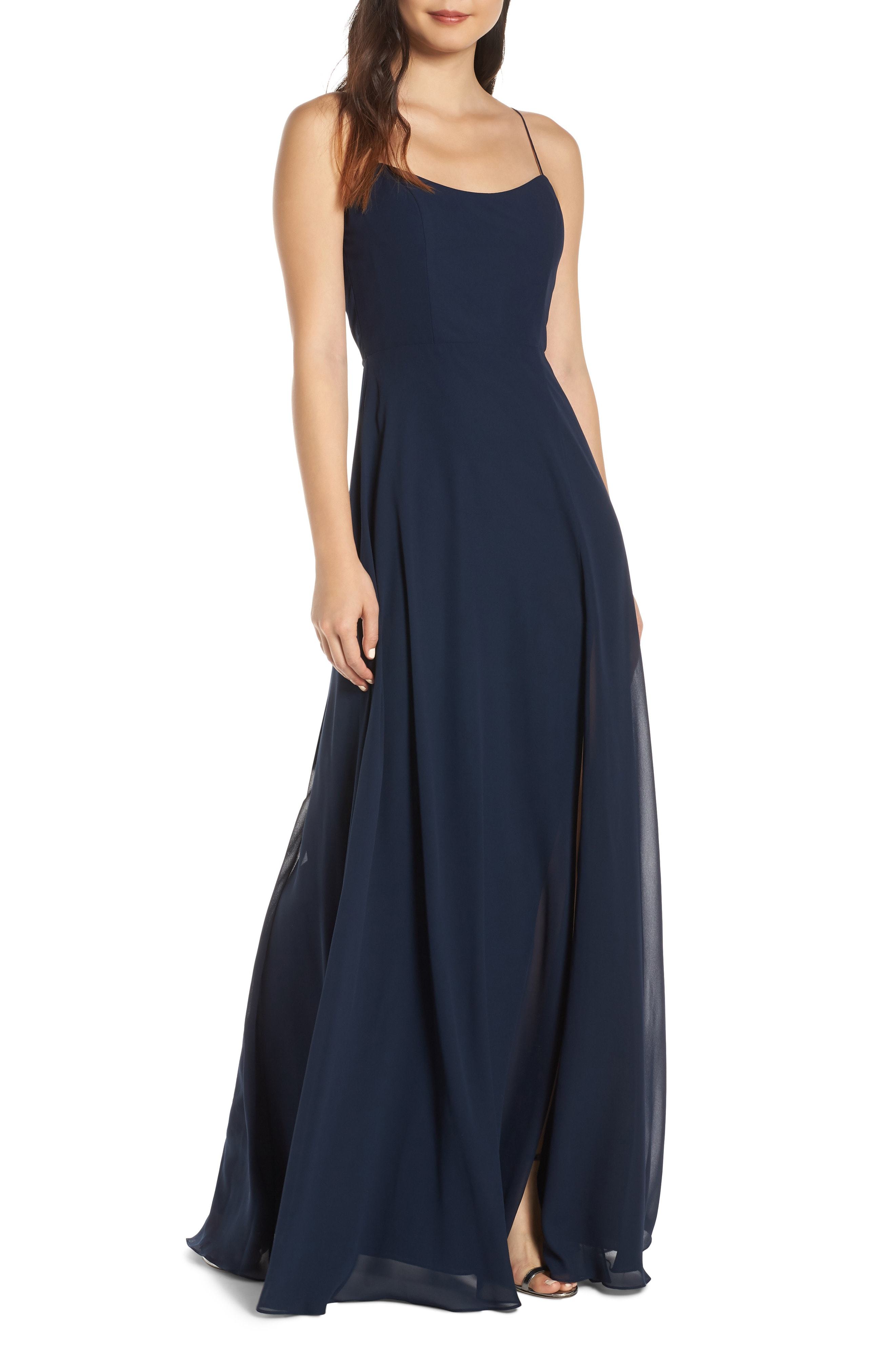 Jenny Yoo Kiara Bow Back Chiffon Evening Dress 167 Nordstrom Lookastic