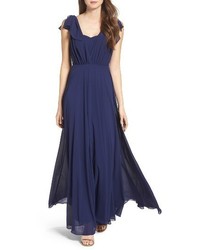 LuLu*s Lulus Flutter Sleeve Chiffon Gown