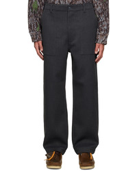 South2 West8 Black Fatigue Trousers