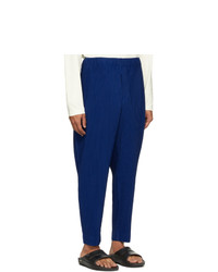 Homme Plissé Issey Miyake Blue Tapered Cropped Trousers