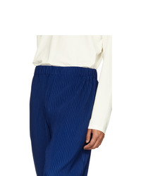 Homme Plissé Issey Miyake Blue Tapered Cropped Trousers