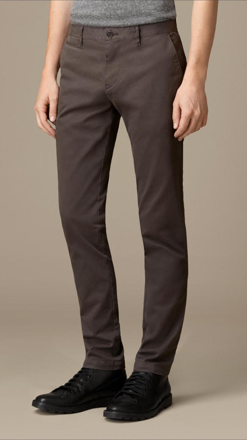 Burberry Skinny Fit Cotton Twill Chinos, $195 | Burberry | Lookastic