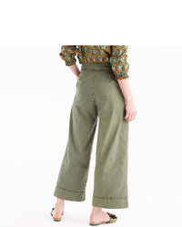 J.Crew Collection Wide Leg Cropped Pant In Italian Chino
