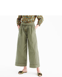 J.Crew Collection Wide Leg Cropped Pant In Italian Chino