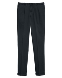 Thom Sweeney Easy Fit Pleated Chino Pants In Navy At Nordstrom