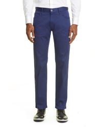 Giorgio Armani Five Pocket Stretch Cotton Pants In Solid Dark Blue At Nordstrom