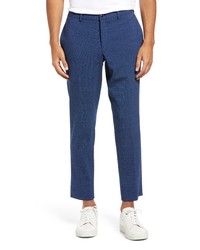 Ted Baker London Jem Check Stretch Wool Blend Dress Pants In Blue At Nordstrom