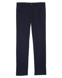 Canali Micro Textured Sport Pants In Navy At Nordstrom