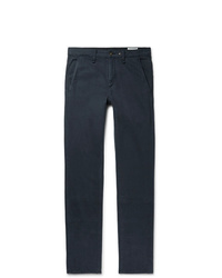 rag & bone Midnight Blue Fit 2 Slim Fit Cotton And Linen Blend Trousers