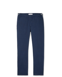 Orlebar Brown Navy Campbell Cotton Blend Twill Trousers