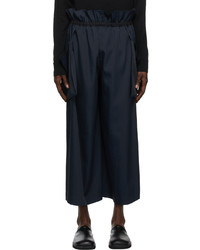 132 5. ISSEY MIYAKE Navy Cinched Waist Trousers