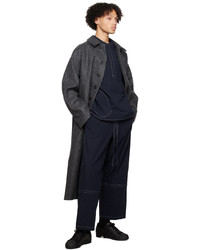 SAGE NATION Navy Contrast Stitching Trousers