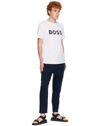 BOSS Navy Cotton Trousers