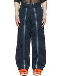 Dries Van Noten Navy Cotton Trousers