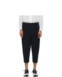 Homme Plissé Issey Miyake Navy Cropped Basics Trousers