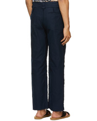 Bloke Navy Distressed Edges Trousers