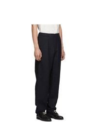 Issey Miyake Men Navy Double Face Moire Trousers