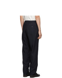 Issey Miyake Men Navy Double Face Moire Trousers
