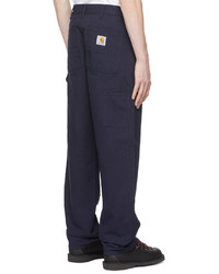 CARHARTT WORK IN PROGRESS Navy Double Knee Trousers