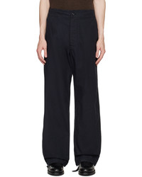 Mhl By Margaret Howell Navy Drawcord Trousers