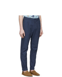 Ps By Paul Smith Navy Elasticized Waist Trousers