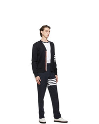 Thom Browne Navy French Terry 4 Bar Trouser