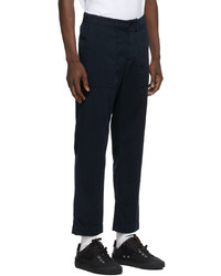 Dries Van Noten Navy Gabardine Trousers