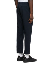 Dries Van Noten Navy Gabardine Trousers